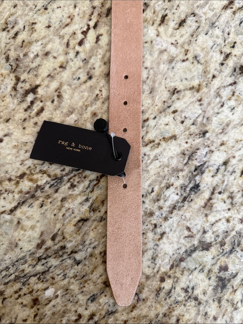 rag & bone Boyfriend Belt in Nude Suede with Textured Silver-tone Buckle Sz M - Picture 6 of 11